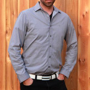 American Eagle Gray Button Down Shirt Size: Medium